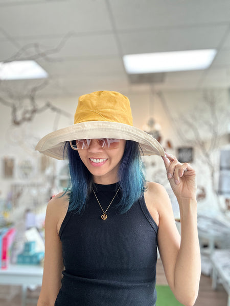Cotton Reversible Large Brim Sun Hat: MiMi Hat