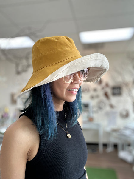 Cotton Reversible Large Brim Sun Hat: MiMi Hat