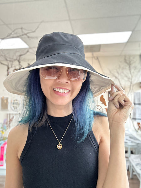 Cotton Reversible Large Brim Sun Hat: MiMi Hat