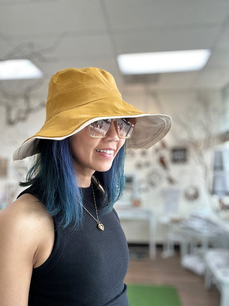 Cotton Reversible Large Brim Sun Hat: MiMi Hat