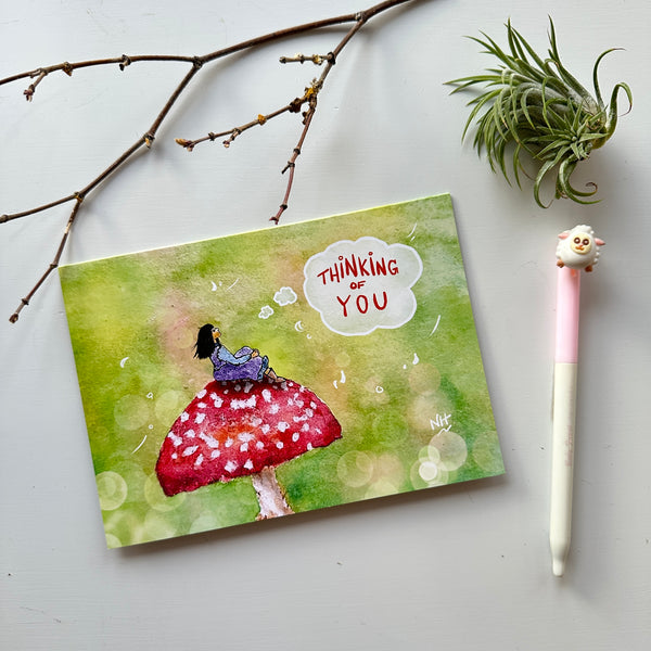 Thinking of You Mushroom: Greeting Card