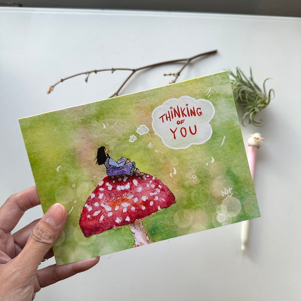 Thinking of You Mushroom: Greeting Card