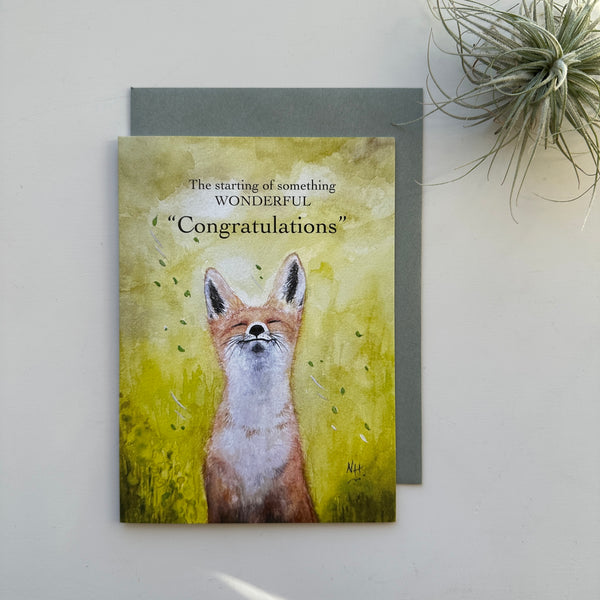 Something Wonderful " Congratulation Fox" Greeting Cards