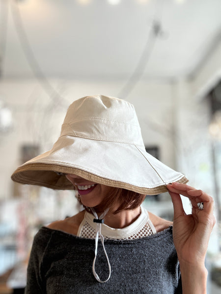 Cotton Reversible Large Brim Sun Hat: MiMi Hat
