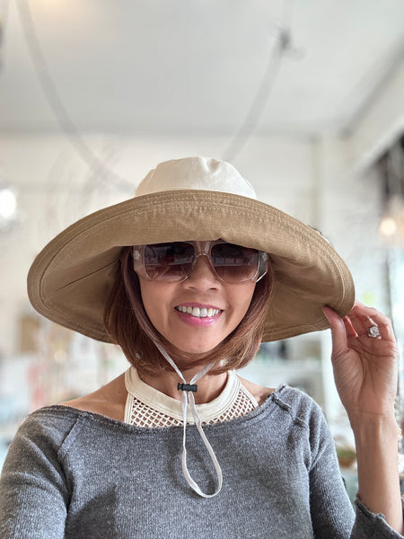 Cotton Reversible Large Brim Sun Hat: MiMi Hat