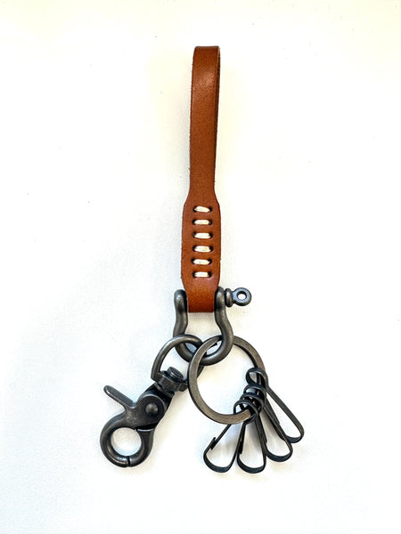 Handmade Basic Loop Genuine Leather Keychain
