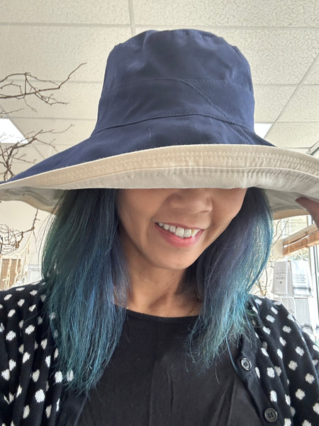 Cotton Reversible Large Brim Sun Hat: MiMi Hat
