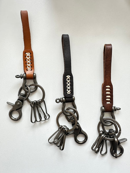 Handmade Basic Loop Genuine Leather Keychain