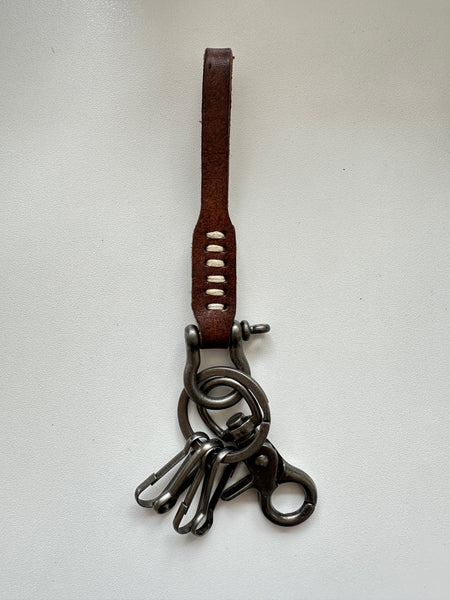 Handmade Basic Loop Genuine Leather Keychain