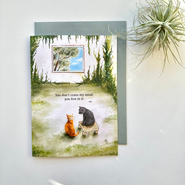 You Live In My Heart Cats Greetings Card