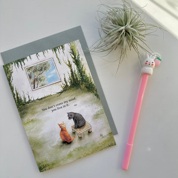 You Live In My Heart Cats Greetings Card