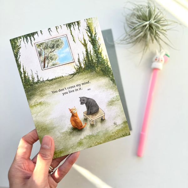 You Live In My Heart Cats Greetings Card