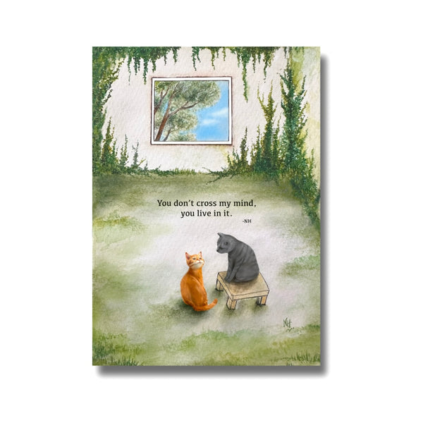 You Live In My Heart Cats Greetings Card