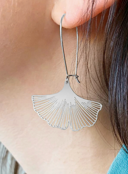 Ginkgo Biloba Leaf Lightweight Dangle Earrings