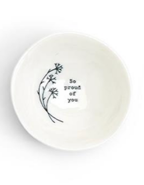 Small Wobbly Decorative Trinket Bowl w/ Illustration