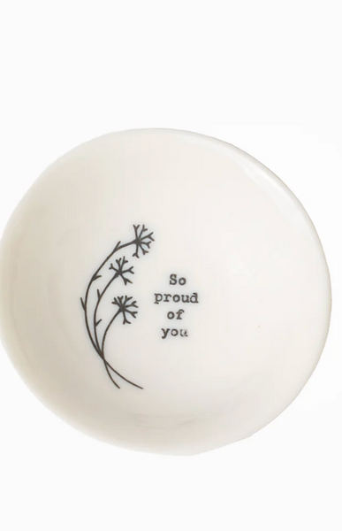 Small Wobbly Decorative Trinket Bowl w/ Illustration