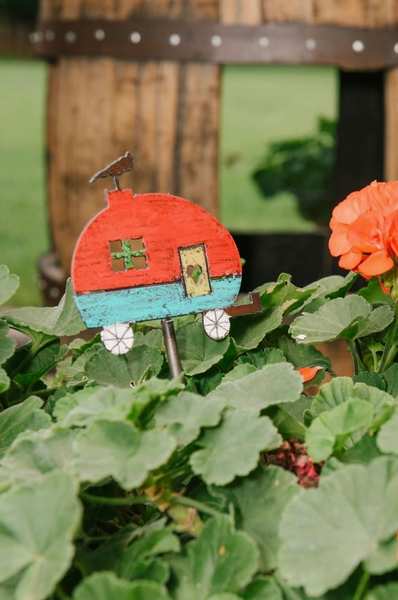 Bird on Camper Trailer Garden Stake