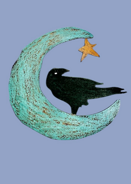 Moon Crow Magnet