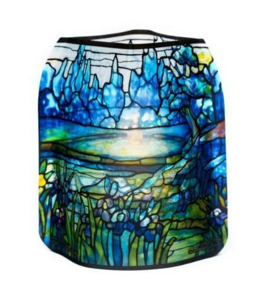 LOUIS C. TIFFANY IRIS LANDSCAPE Luminary Lantern / Candle Holder