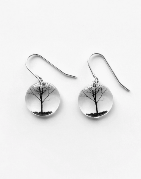 Round City Tree Dangle Earrings