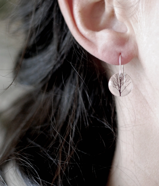 Round City Tree Dangle Earrings