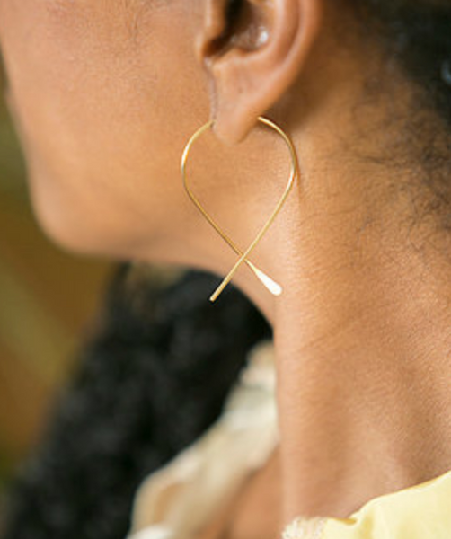 Handmade Modern Brass Loop Earrings
