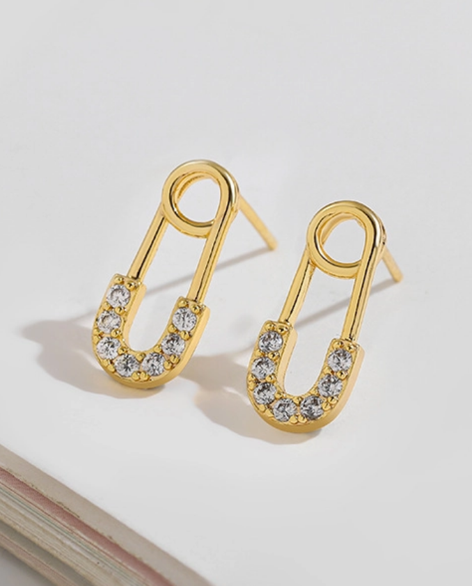 Safety pin sales stud earrings
