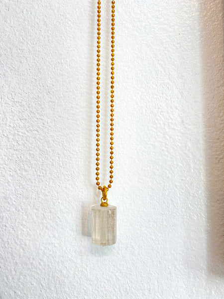 Semi-Precious Cube Charm Necklace