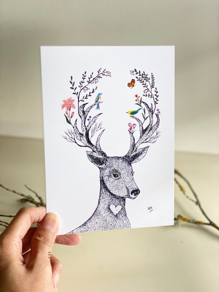 The Marvelous Deer: Greeting Card