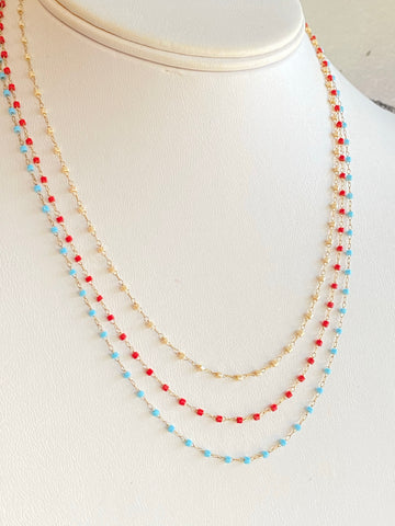 Hand-Wired Dainty Beads Gold Necklace