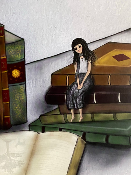Bookworm Art Print By Nina Hand