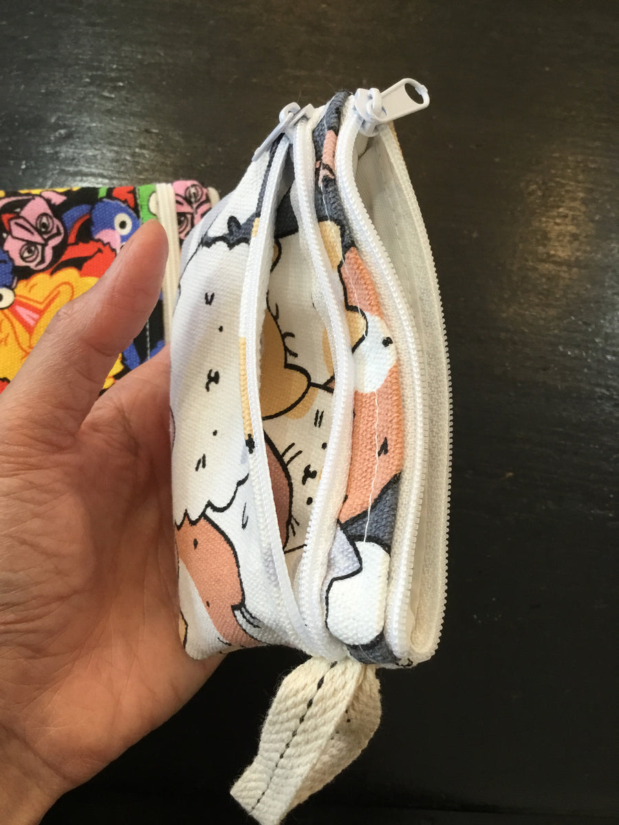 Handmade Cute Print Double Pocket Coin Purse With Wrist Band –  MomentsHaveYou