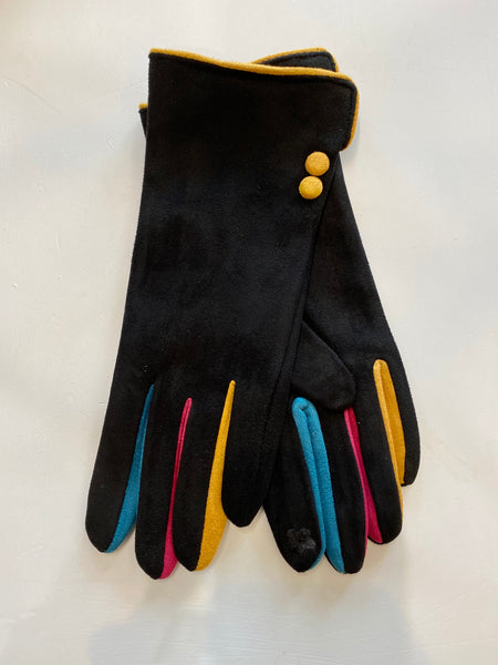 Stella Gloves: Colorful Women's Stylish Texting Gloves w/ Buttons Accents