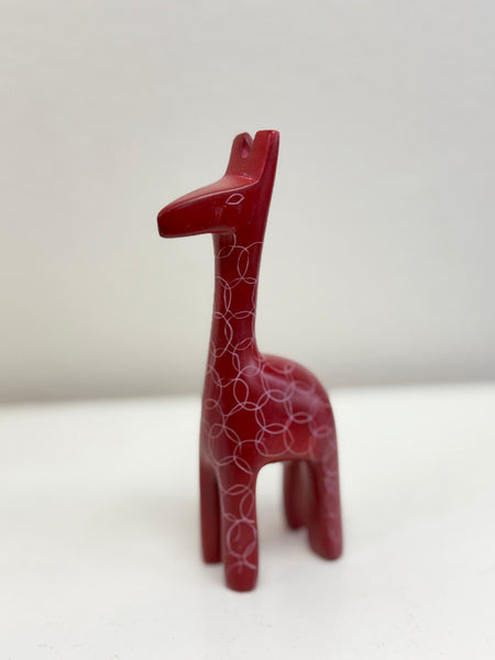 Soapstone Giraffe: Handcarved Miniature Sculpture
