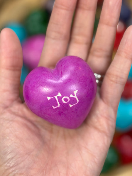 Hand Carved Soapstone 2" Puffy Heart