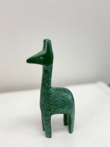 Soapstone Giraffe: Handcarved Miniature Sculpture