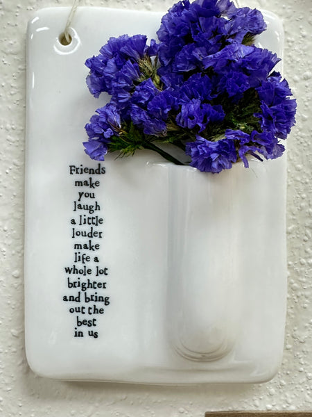 Sentimental Porcelain Wall Vase with Dried Flowers in Gift Box