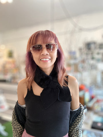 Cleo Faux Fu/ Knit Pull Through Scarf