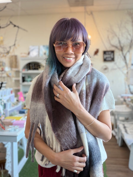 Zoe Plaid Blanket Scarf