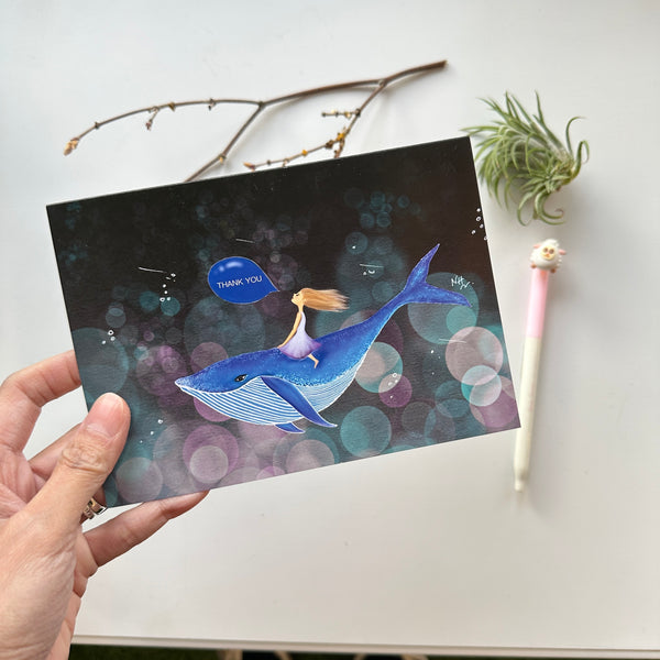 Gigantic Whale Thank You Greeting Card