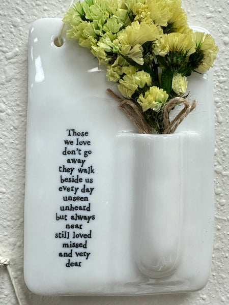 Sentimental Porcelain Wall Vase with Dried Flowers in Gift Box