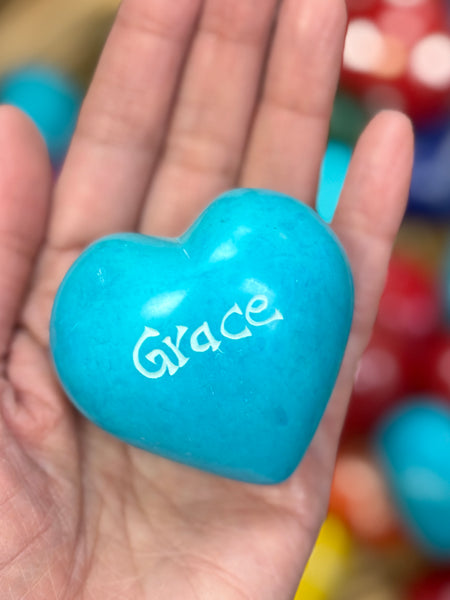 Hand Carved Soapstone 2" Puffy Heart