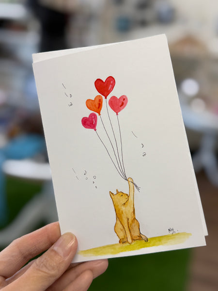 Handmade Watercolor Greeting Card By Nina Hand