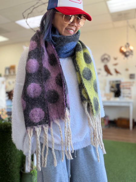Scarvii - Bold Retro Polka Blanket Scarf