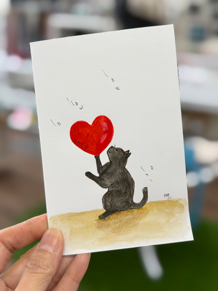 Handmade Watercolor Greeting Card By Nina Hand