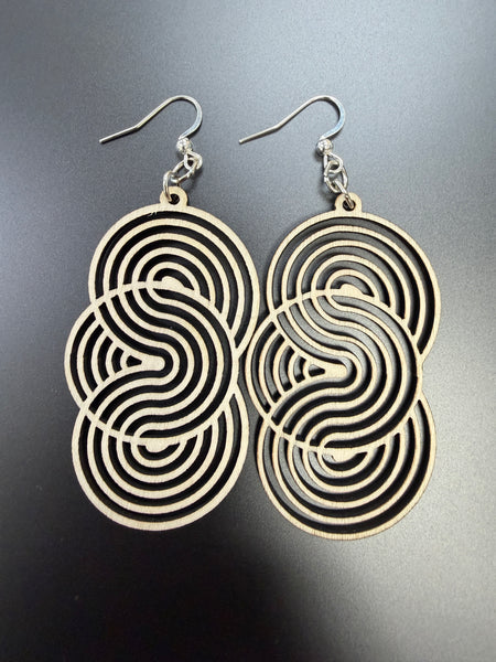 Seamless Circle Wooden Earrings: Made in CA
