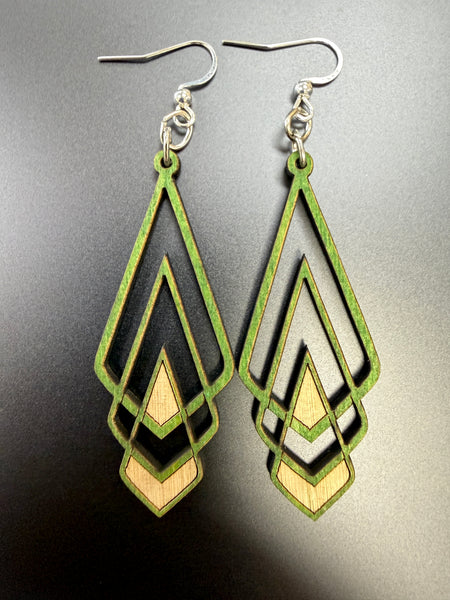 Chevron Deco Wooden Earrings: Made in CA