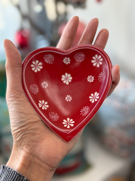Soapstone Heart Dishes With Flowers Design Handmade in Kenya