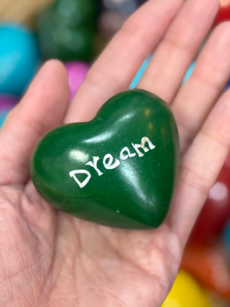 Hand Carved Soapstone 2" Puffy Heart