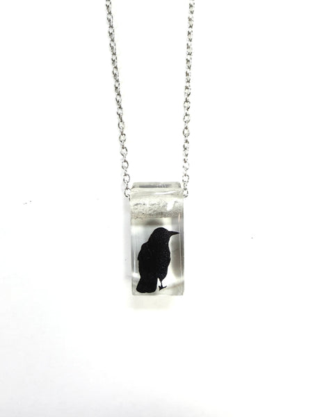 Tiny Crow Pendant Necklace